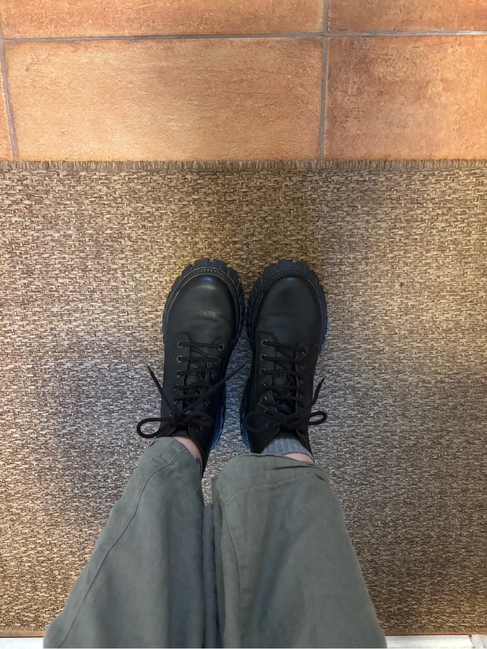 Chunky Platform Leather Boots - Black - Picture 4 of 6
